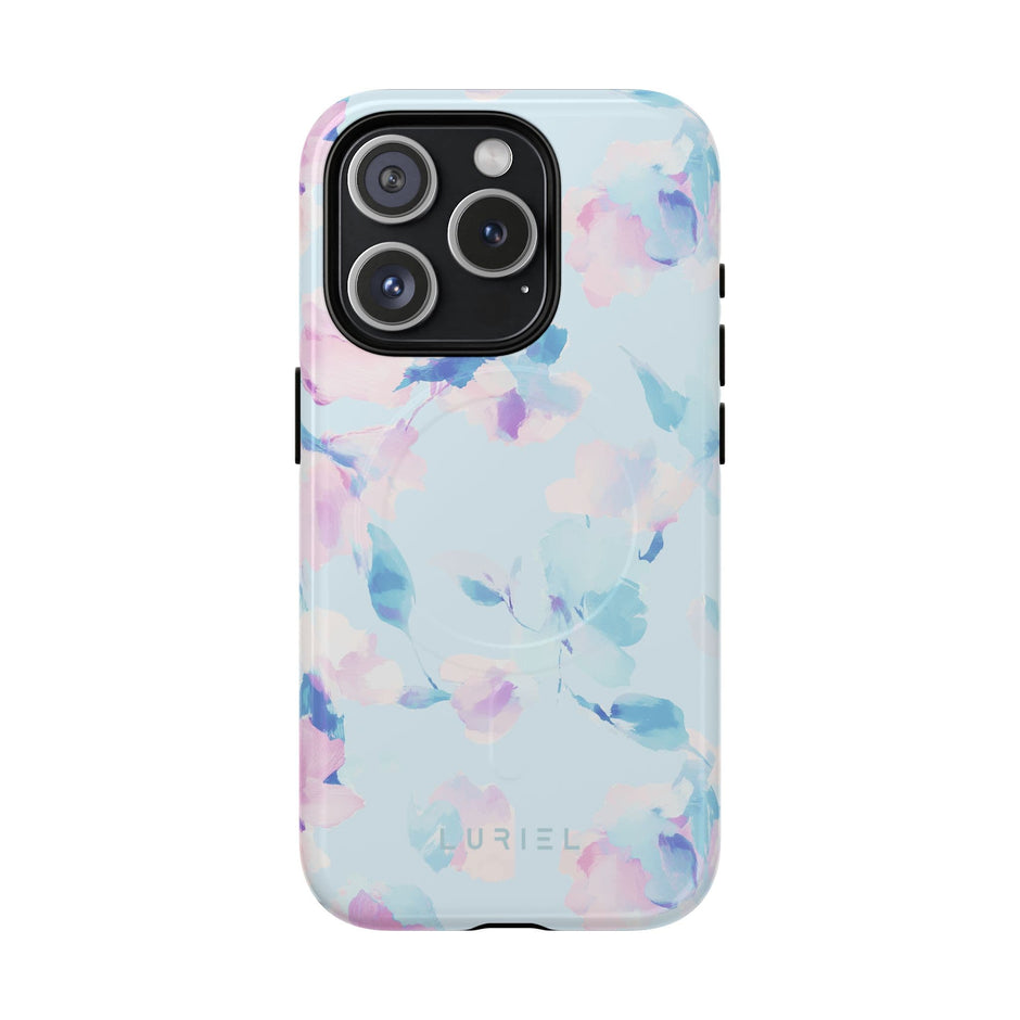 Phone Case Pale Blue Floral Tough Magsafe Case Pale Blue Floral Tough Magsafe Case
