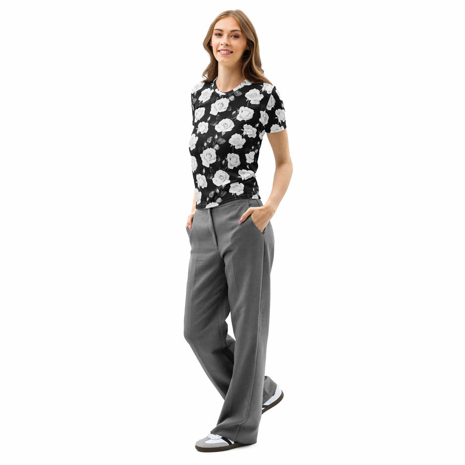 White Roses Women’s cotton crew neck t-shirt White Roses Women’s cotton crew neck t-shirt
