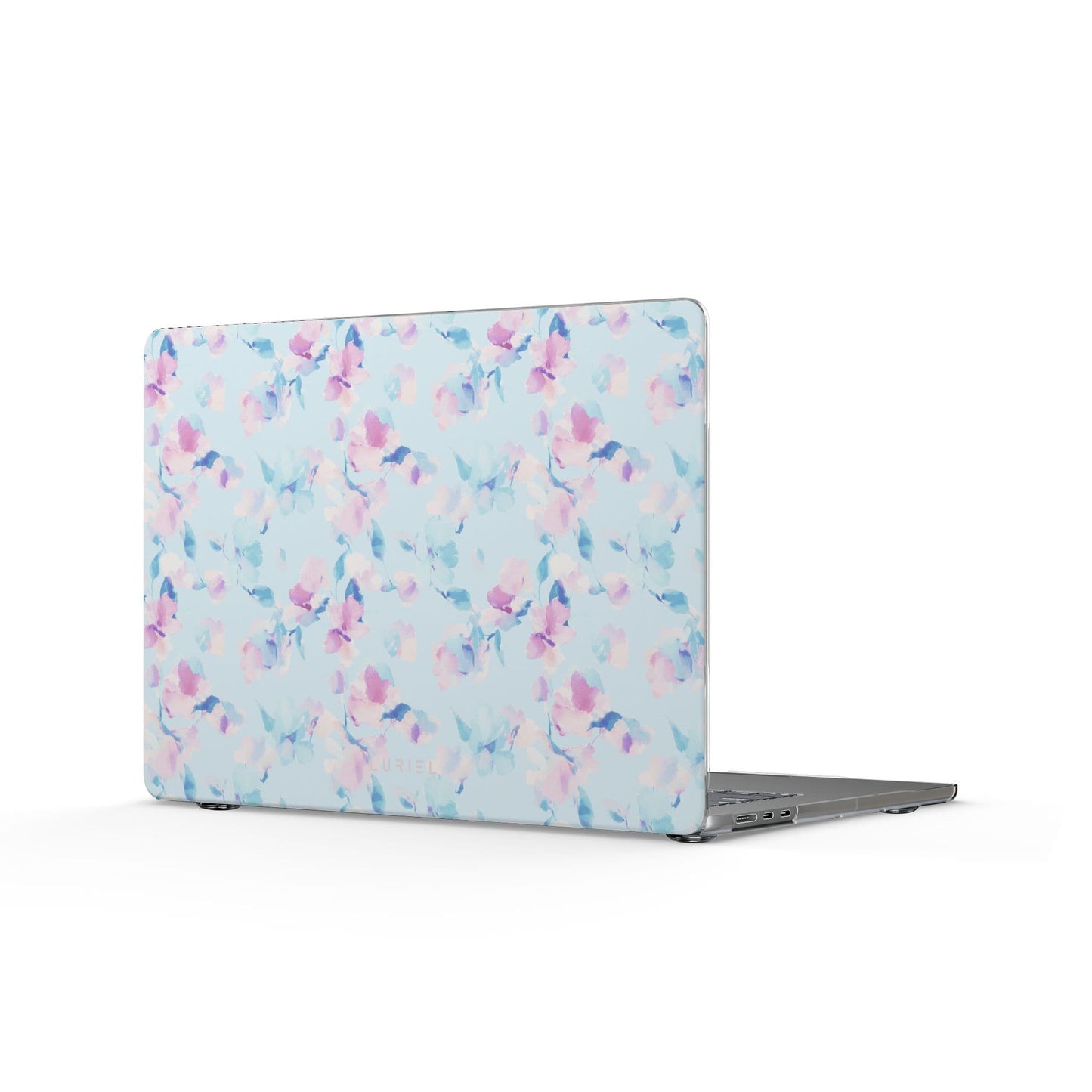 Laptop Sleeve Pastel Blue Watercolor Florals Clear MacBook Case Pastel Blue Watercolor Florals Clear MacBook Case