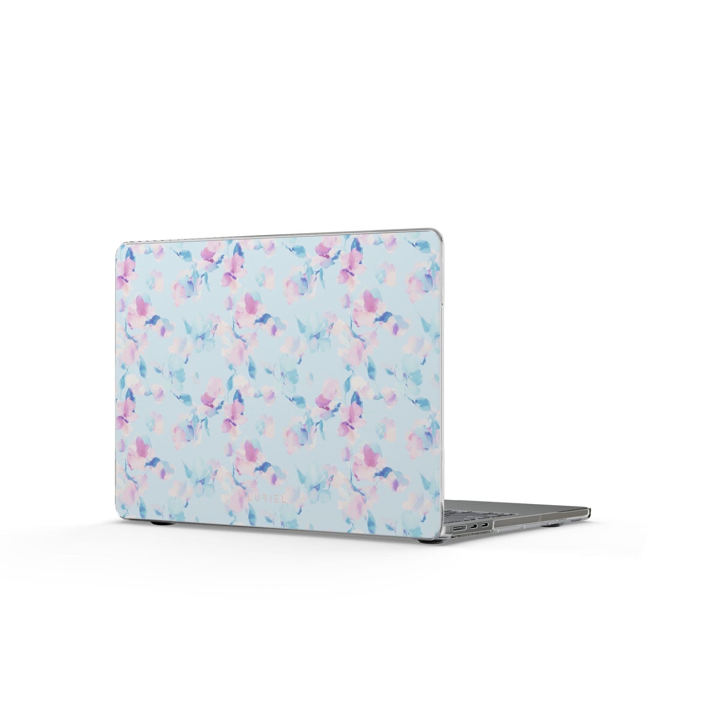 Laptop Sleeve Pastel Blue Watercolor Florals Clear MacBook Case Pastel Blue Watercolor Florals Clear MacBook Case