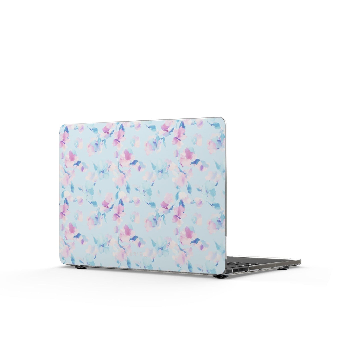 Laptop Sleeve Pastel Blue Watercolor Florals Clear MacBook Case Pastel Blue Watercolor Florals Clear MacBook Case