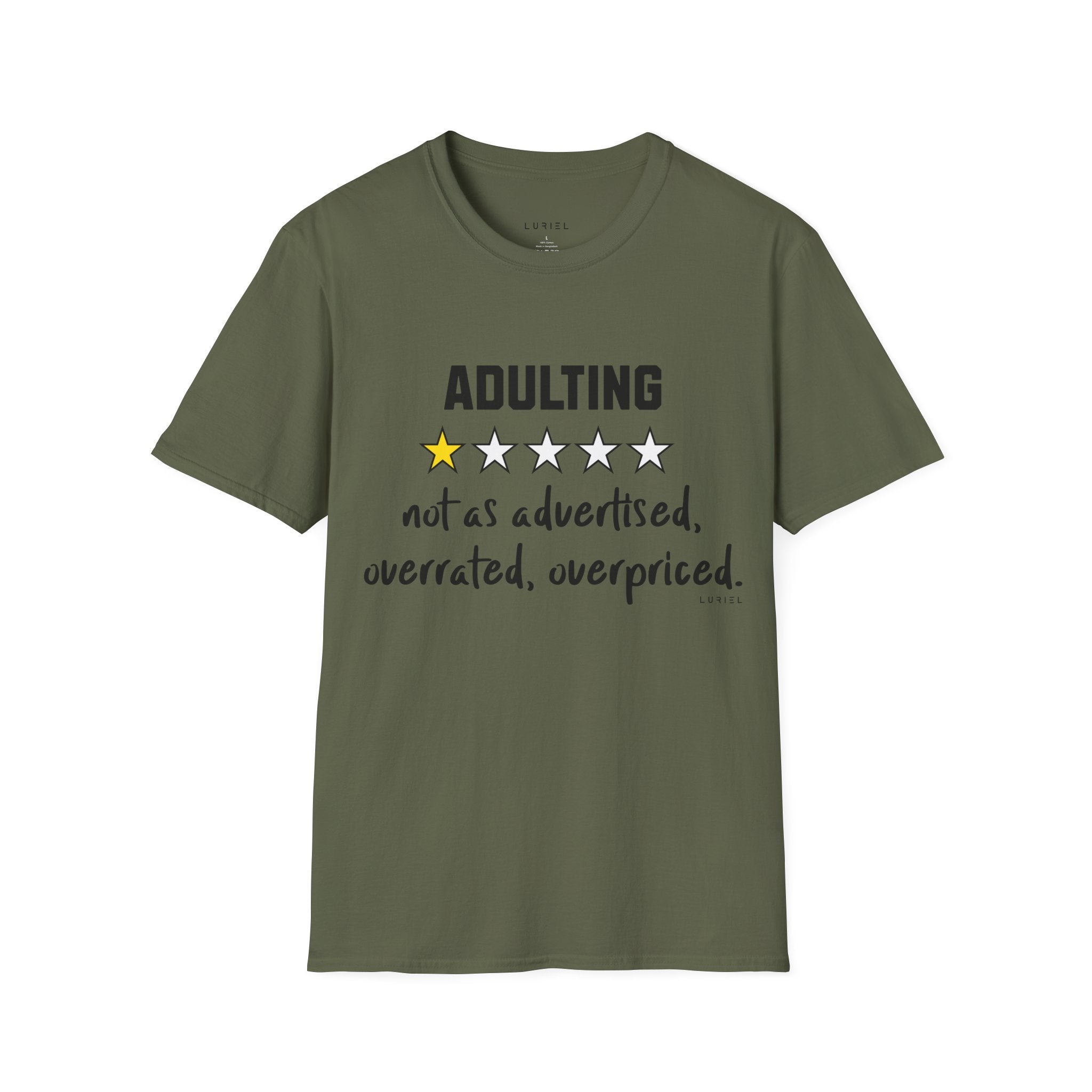 "Adulting: 1-Star Rated — Not As Advertised" T-Shirt