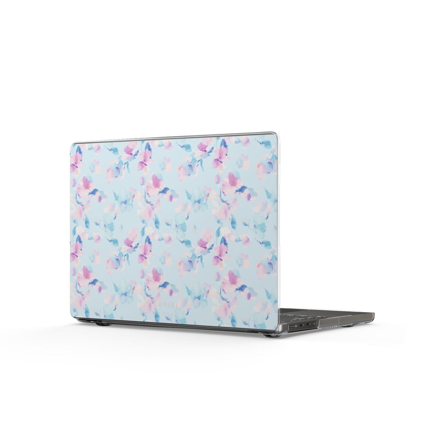 Laptop Sleeve Pastel Blue Watercolor Florals Clear MacBook Case Pastel Blue Watercolor Florals Clear MacBook Case