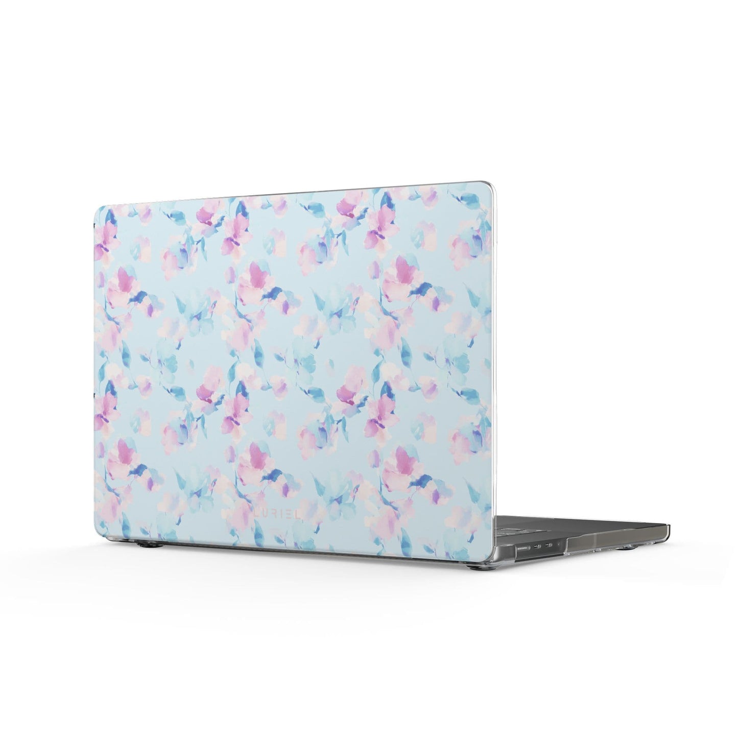 Laptop Sleeve Pastel Blue Watercolor Florals Clear MacBook Case Pastel Blue Watercolor Florals Clear MacBook Case
