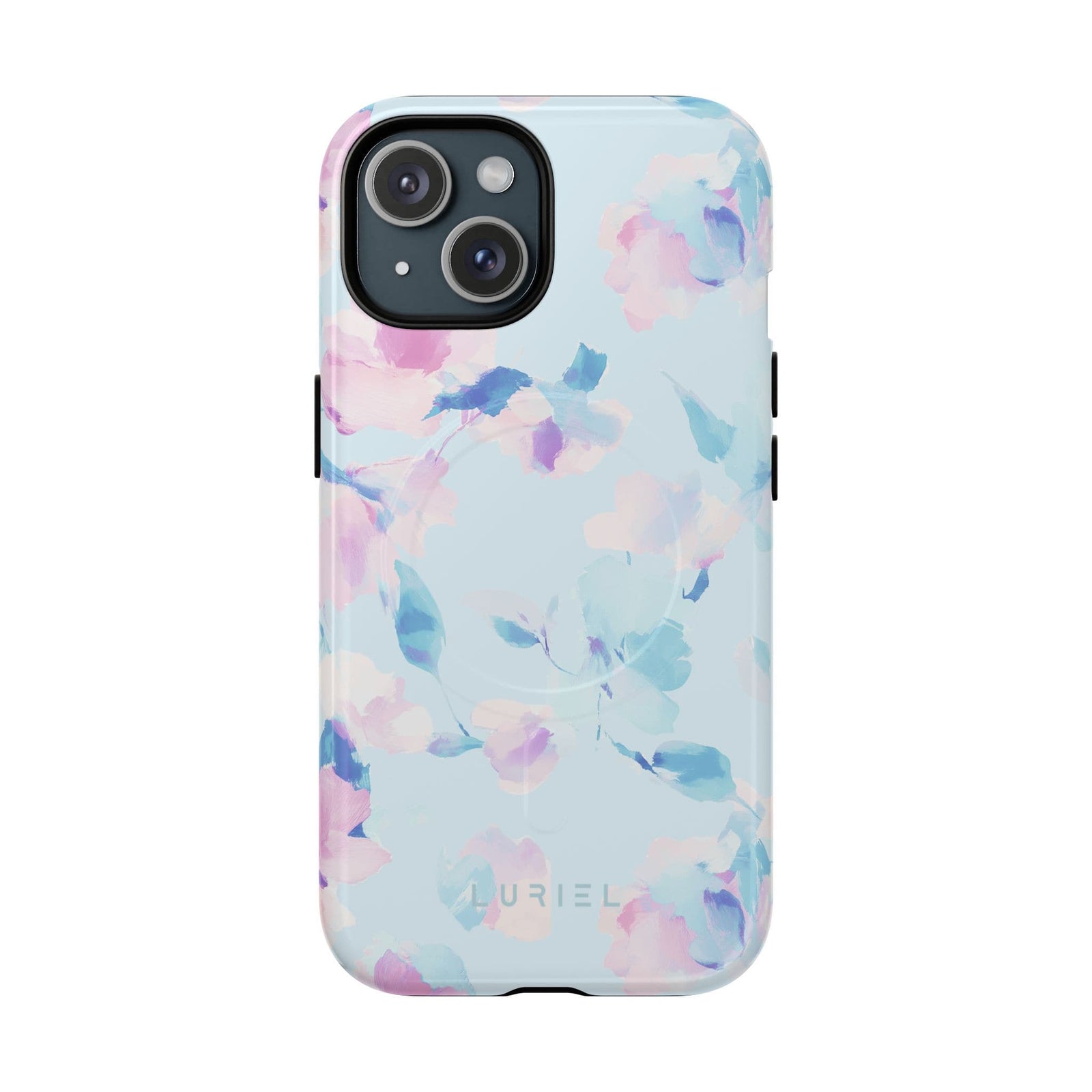 Phone Case Pale Blue Floral Tough Magsafe Case Pale Blue Floral Tough Magsafe Case