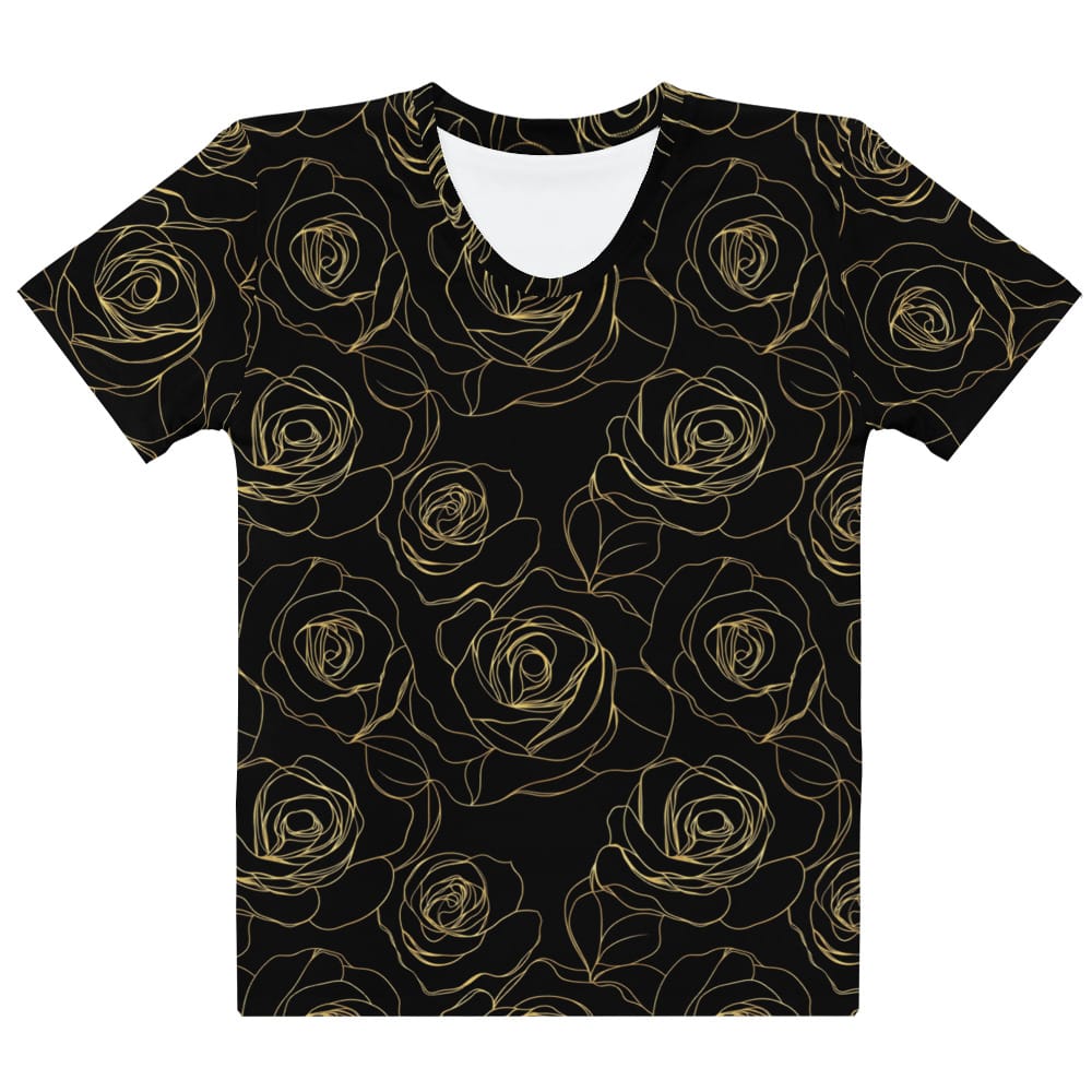 Golden Roses Women’s cotton crew neck t-shirt Golden Roses Women’s cotton crew neck t-shirt