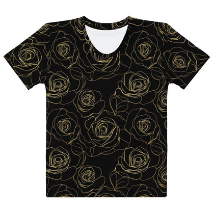 Golden Roses Women’s cotton crew neck t-shirt Golden Roses Women’s cotton crew neck t-shirt