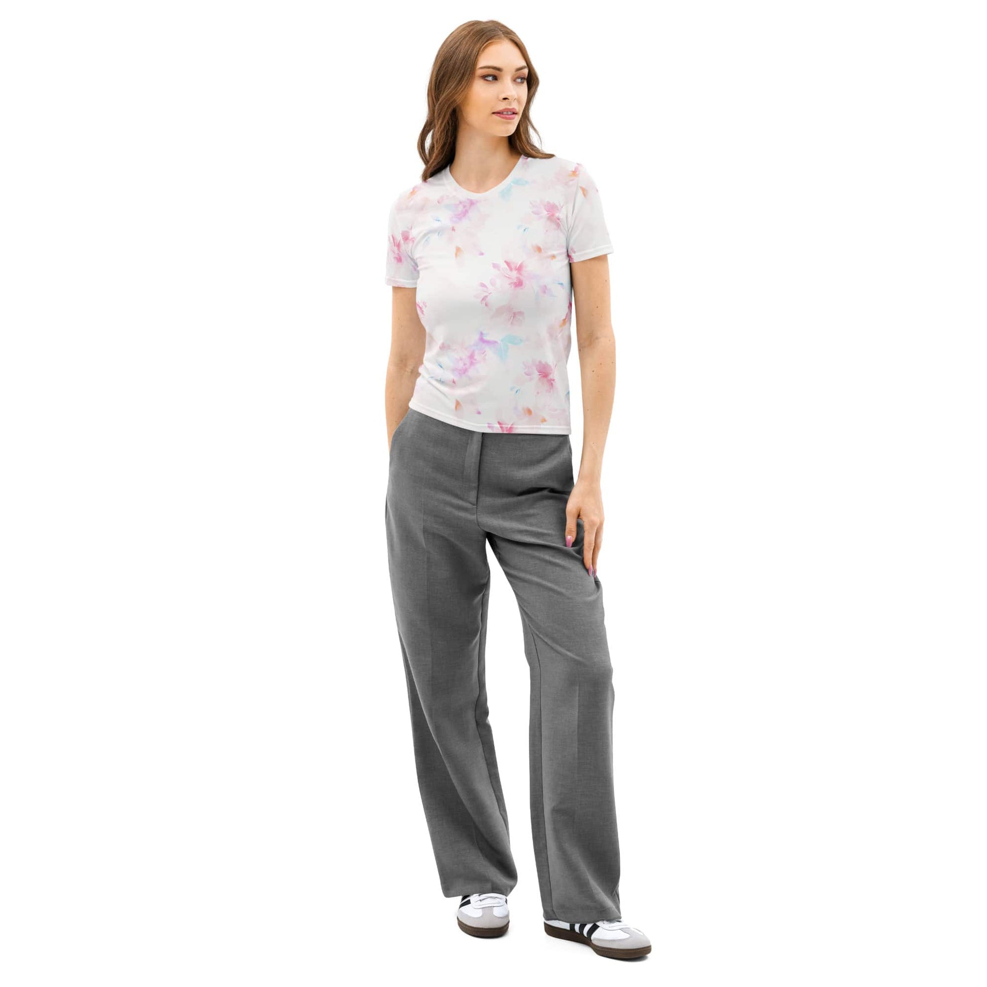 Watercolor Pink Women’s cotton crew neck t-shirt Watercolor Pink Women’s cotton crew neck t-shirt