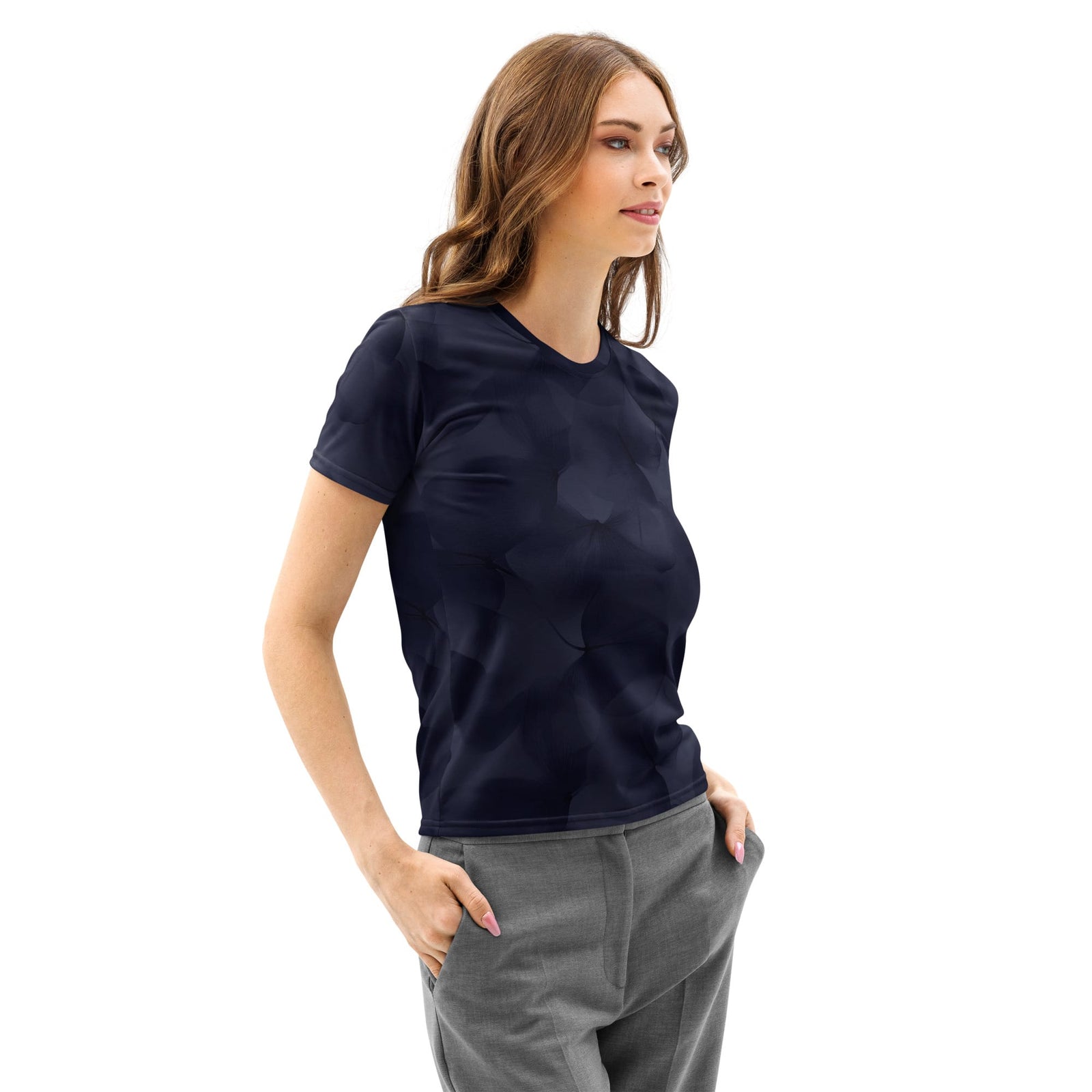 Poetic Blue Women’s cotton crew neck t-shirt Poetic Blue Women’s cotton crew neck t-shirt