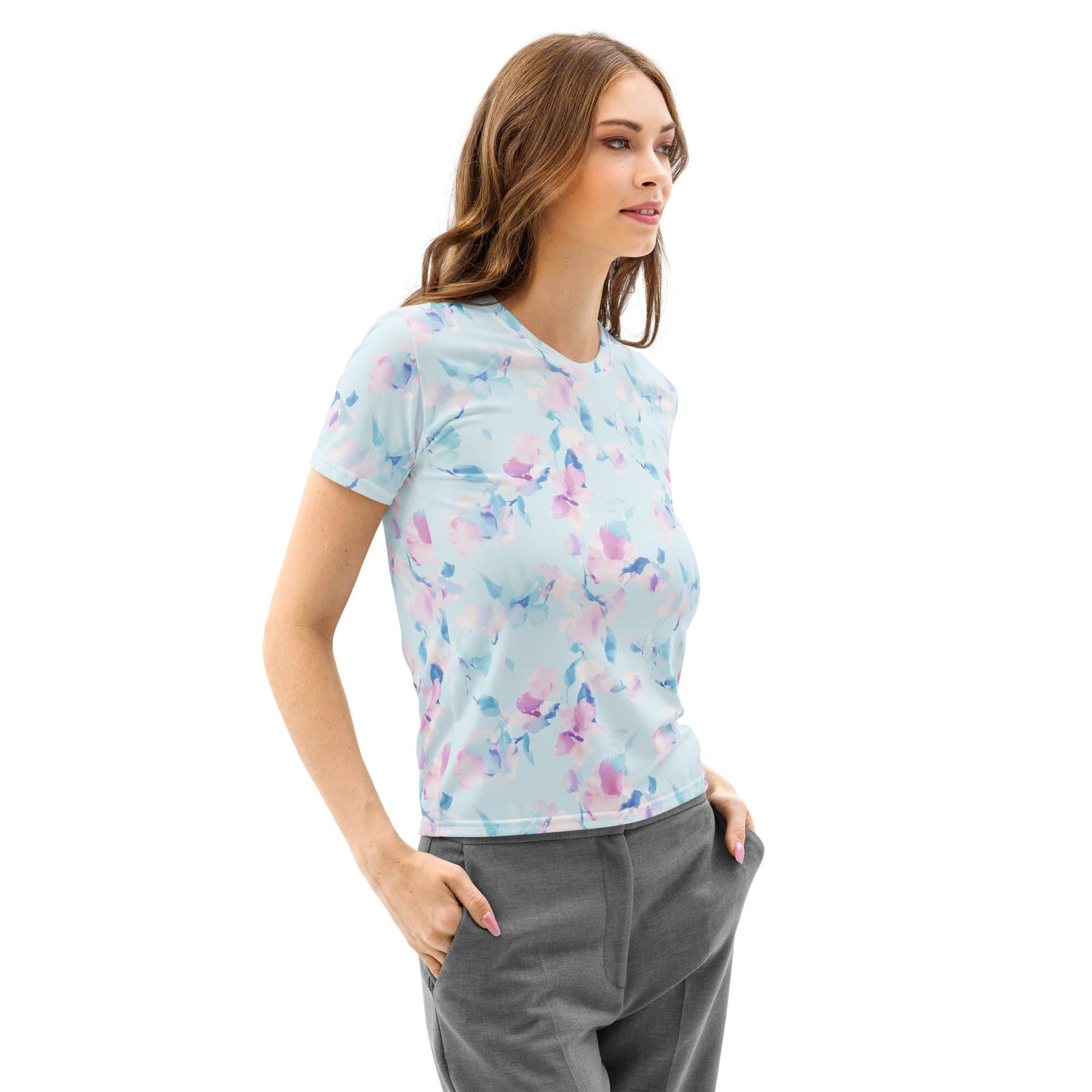 Pastel Blues Women’s cotton crew neck t-shirt Pastel Blues Women’s cotton crew neck t-shirt
