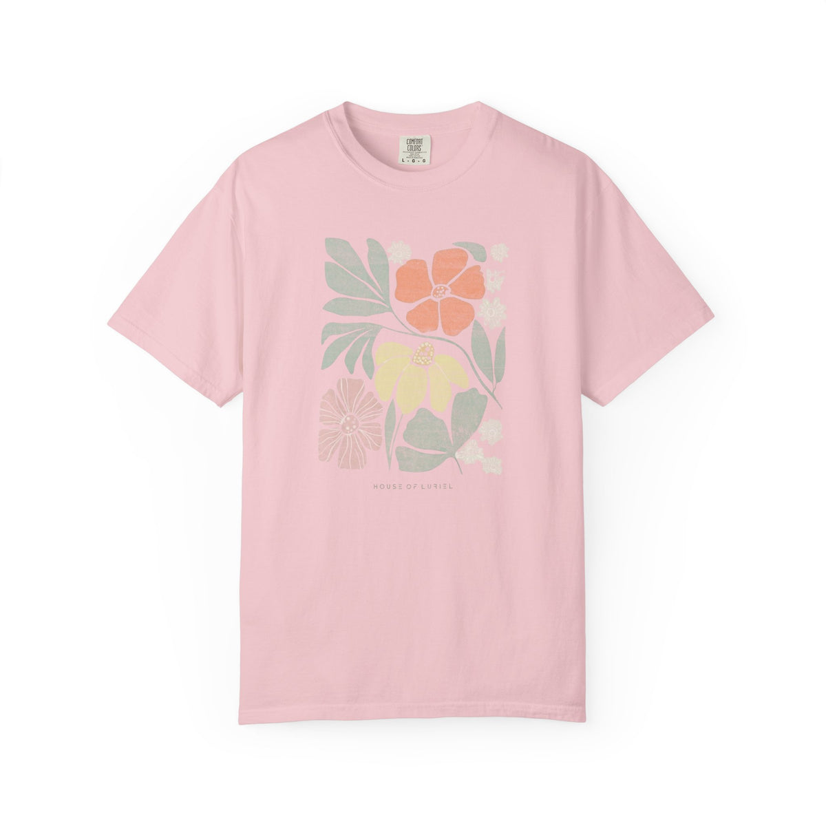 T-Shirt Cream Floral Block Print T-Shirt Cream Floral Block Print T-Shirt