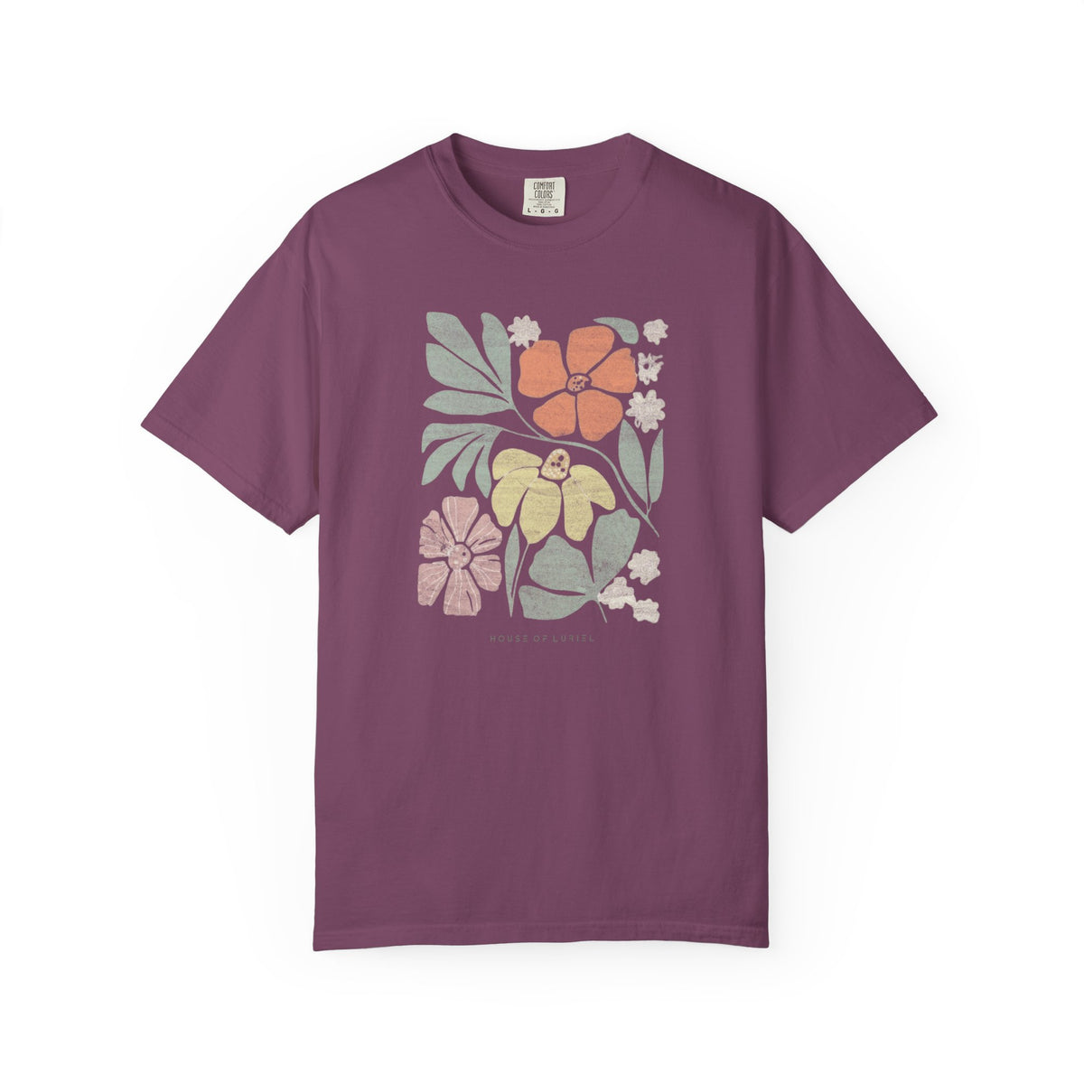 T-Shirt Cream Floral Block Print T-Shirt Cream Floral Block Print T-Shirt