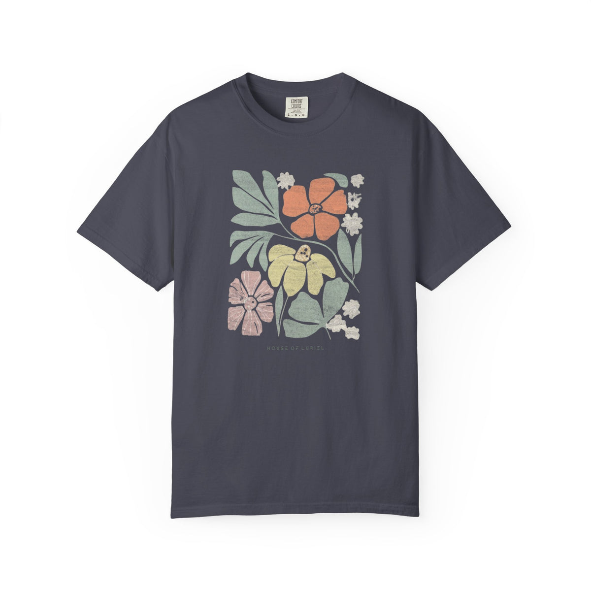 T-Shirt Cream Floral Block Print T-Shirt Cream Floral Block Print T-Shirt