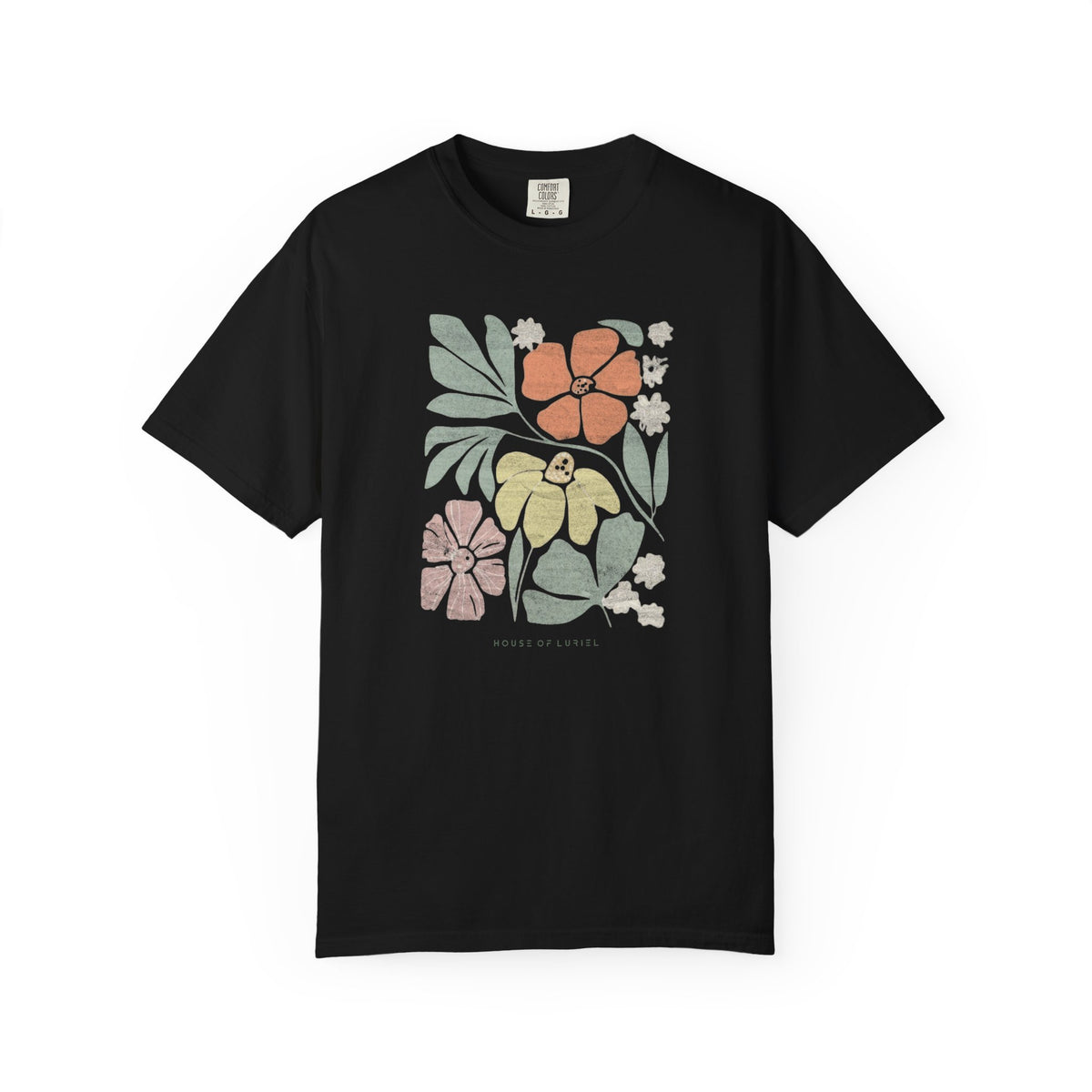 T-Shirt Cream Floral Block Print T-Shirt Cream Floral Block Print T-Shirt