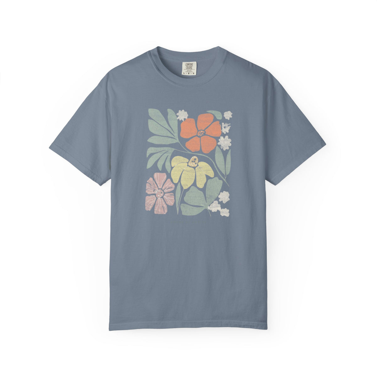 T-Shirt Cream Floral Block Print T-Shirt Cream Floral Block Print T-Shirt