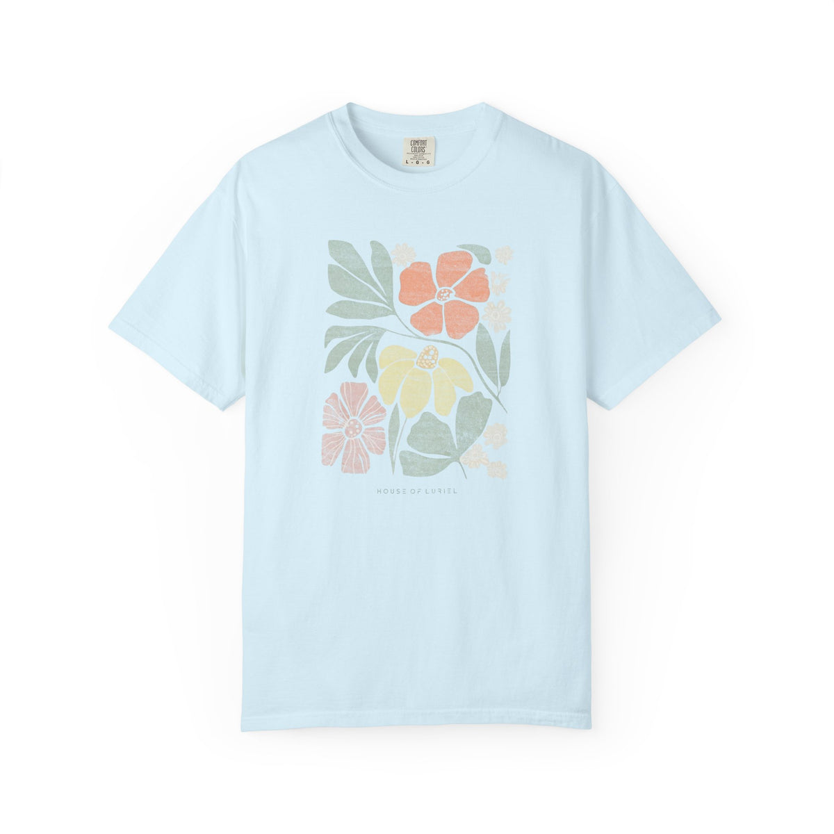 T-Shirt Cream Floral Block Print T-Shirt Cream Floral Block Print T-Shirt
