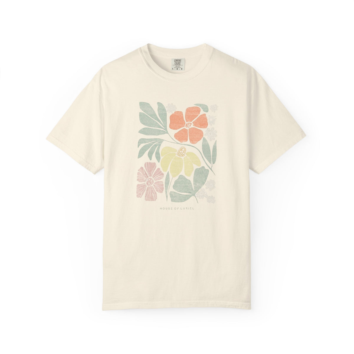 T-Shirt Cream Floral Block Print T-Shirt Cream Floral Block Print T-Shirt
