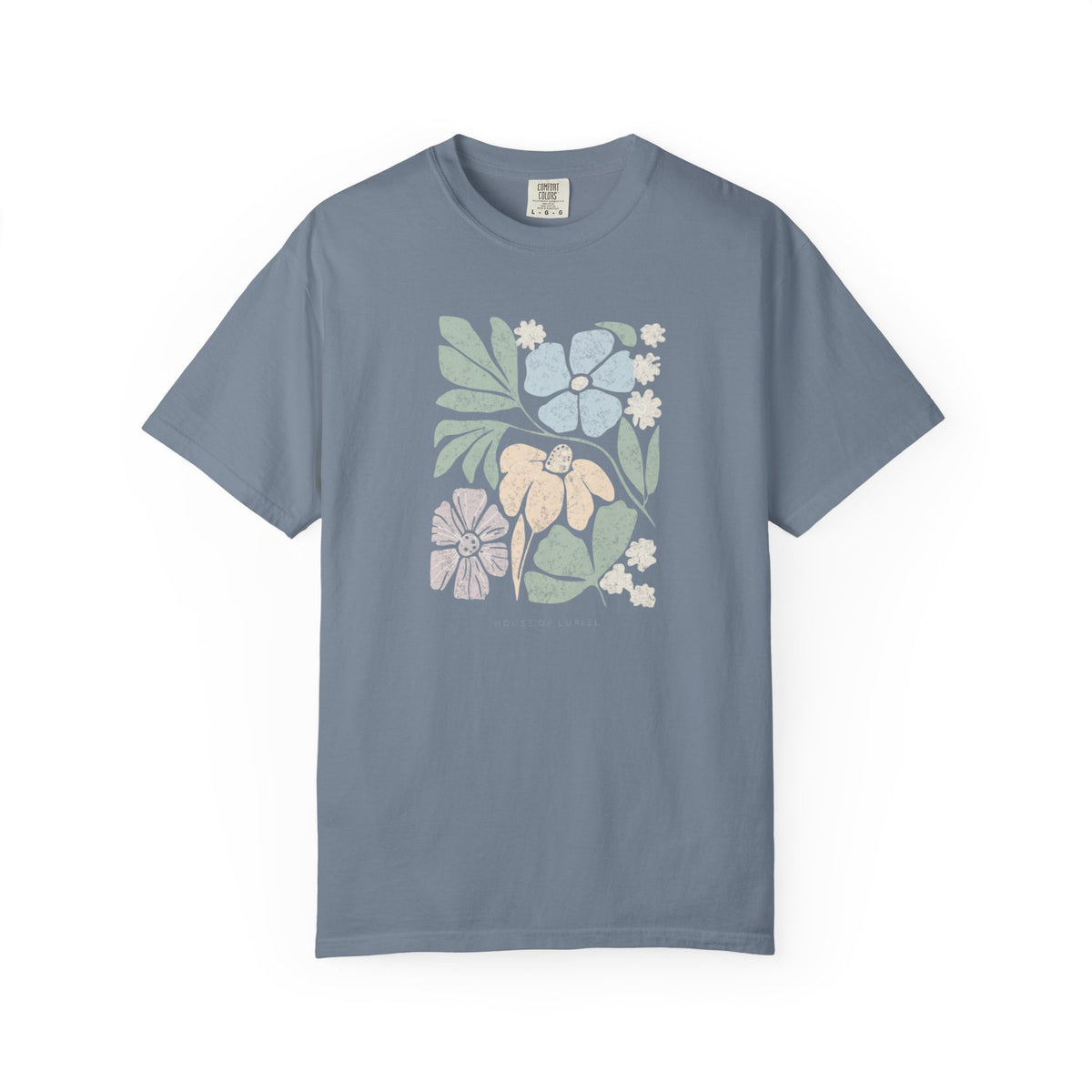 T-Shirt Floral Pastel Block Print T-Shirt Floral Pastel Block Print T-Shirt
