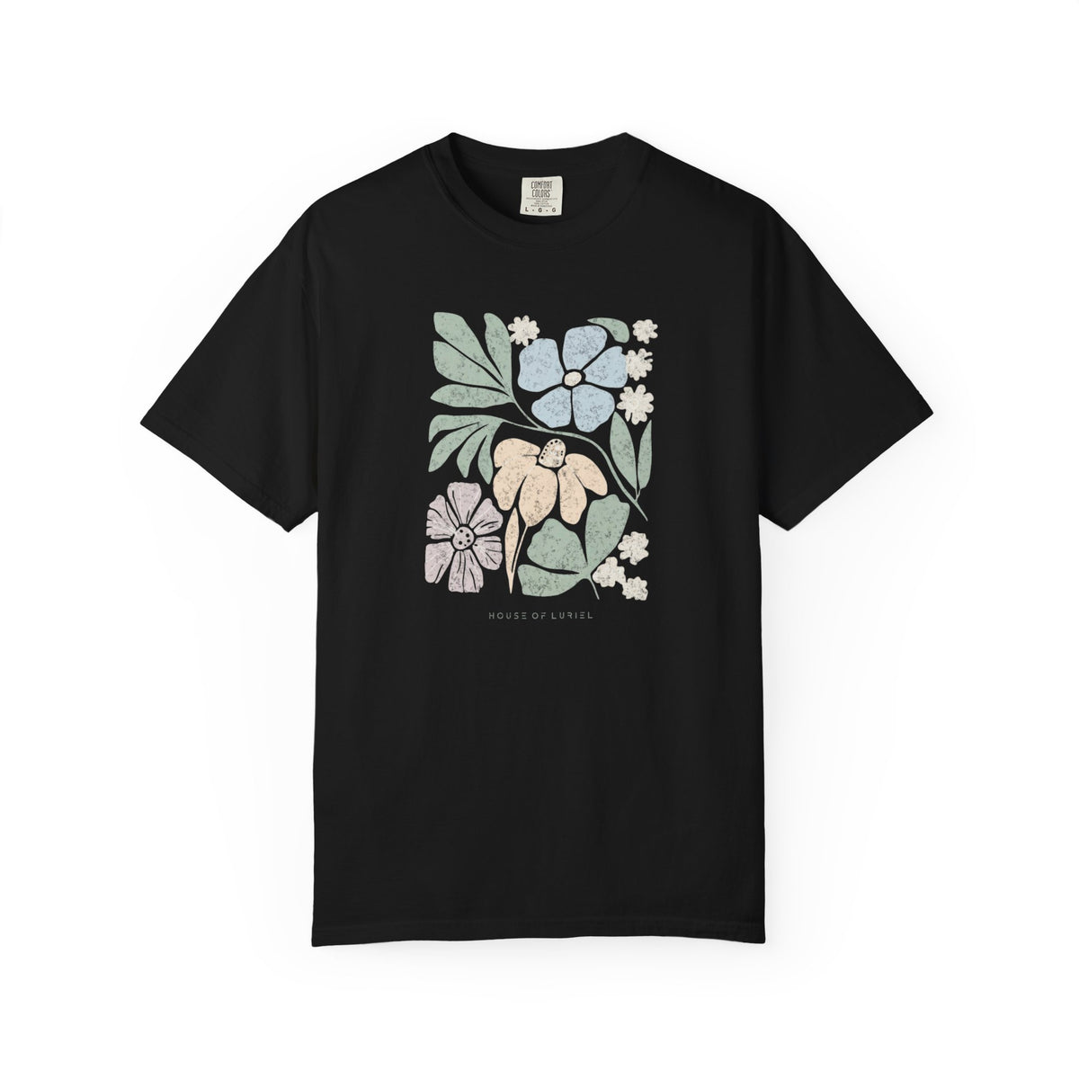 T-Shirt Floral Pastel Block Print T-Shirt Floral Pastel Block Print T-Shirt