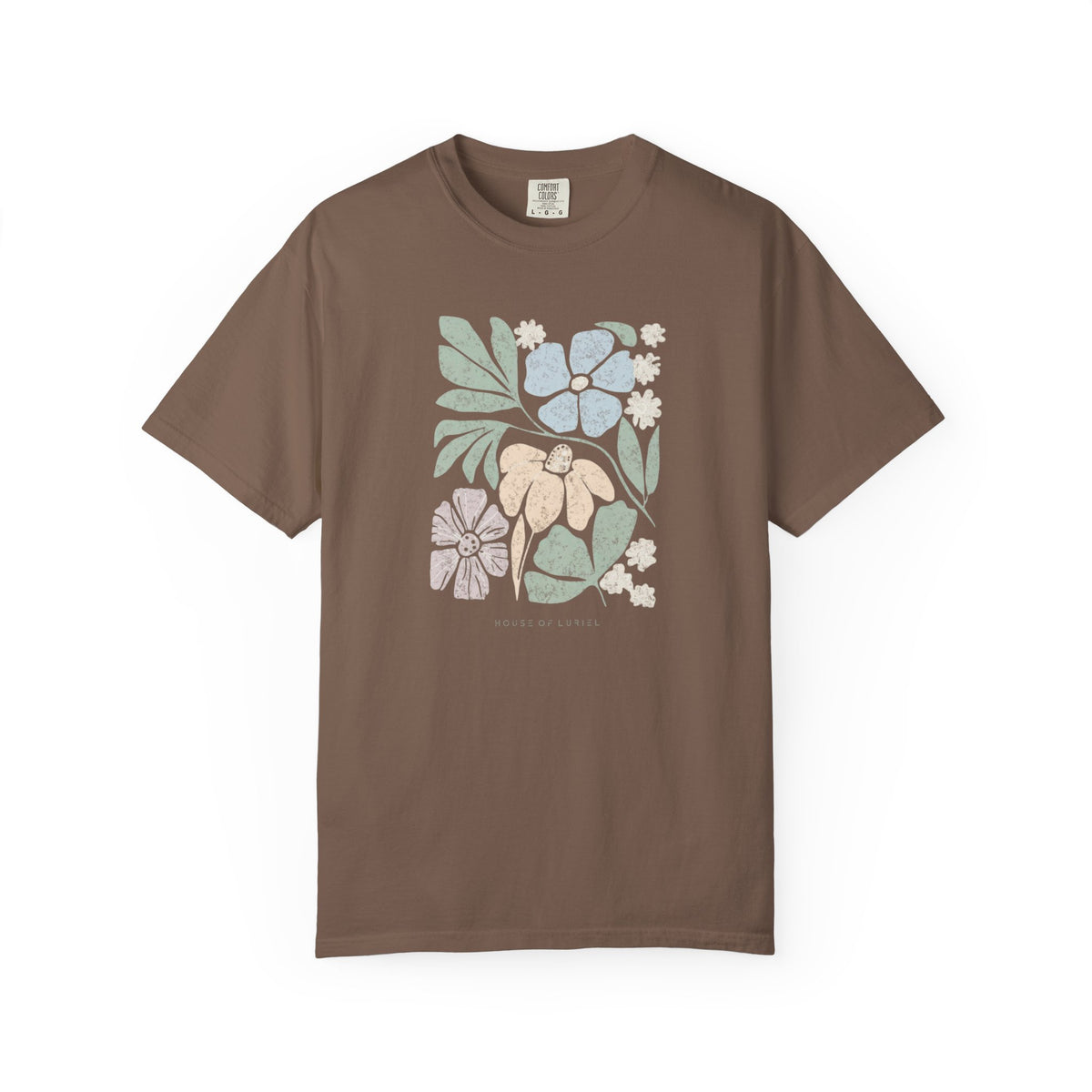 T-Shirt Floral Pastel Block Print T-Shirt Floral Pastel Block Print T-Shirt