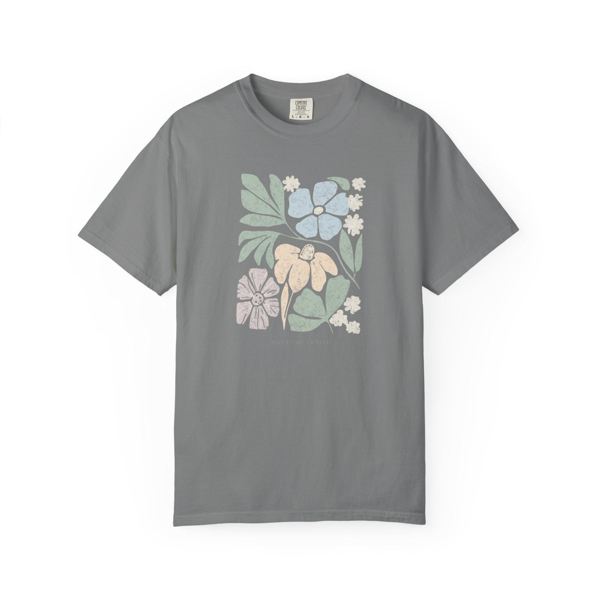 T-Shirt Floral Pastel Block Print T-Shirt Floral Pastel Block Print T-Shirt
