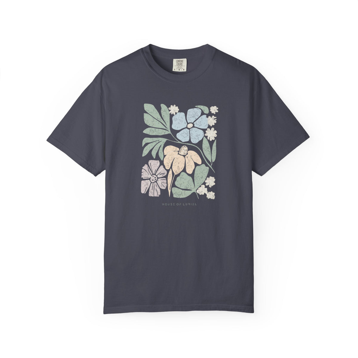 T-Shirt Floral Pastel Block Print T-Shirt Floral Pastel Block Print T-Shirt