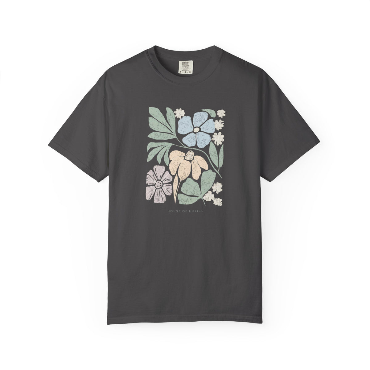 T-Shirt Floral Pastel Block Print T-Shirt Floral Pastel Block Print T-Shirt