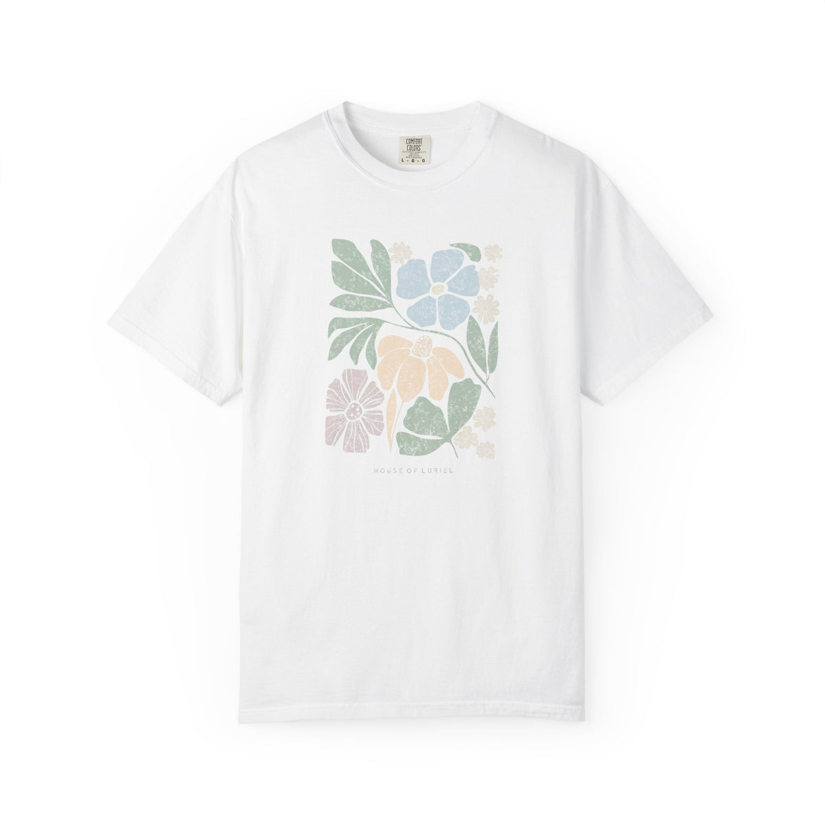 T-Shirt Floral Pastel Block Print T-Shirt Floral Pastel Block Print T-Shirt