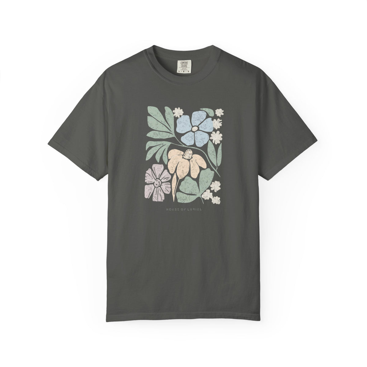 T-Shirt Floral Pastel Block Print T-Shirt Floral Pastel Block Print T-Shirt